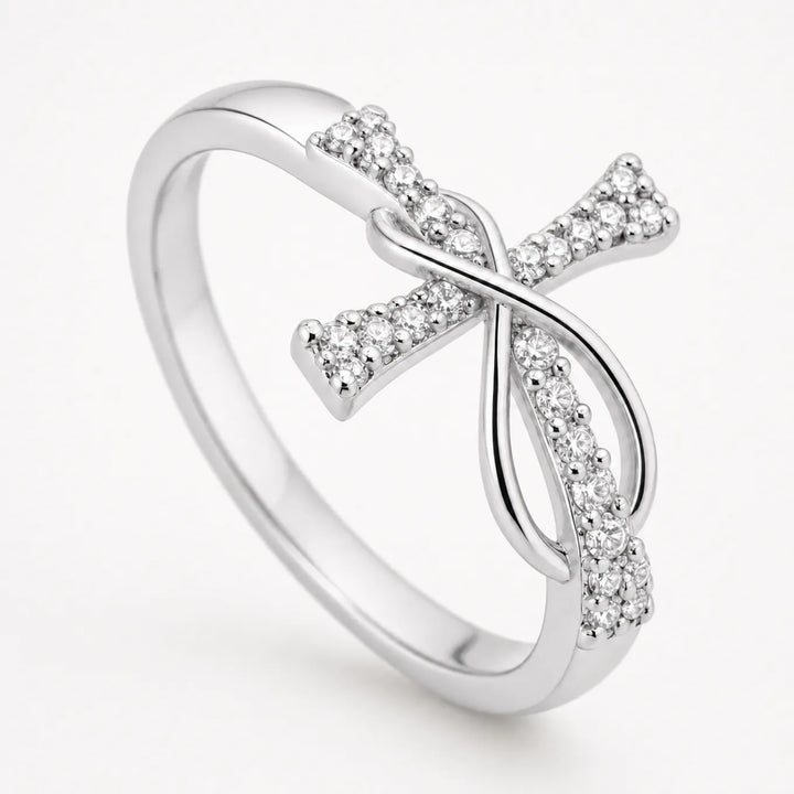 Graceloop – Ring Mobius z kamieniami Pavé, Guld eller Silver