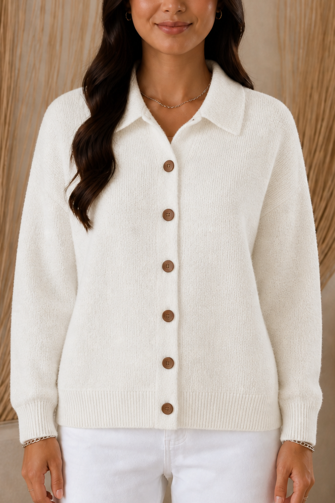 Softshirt – Tröja z kołnierzykiem i guzikiem
