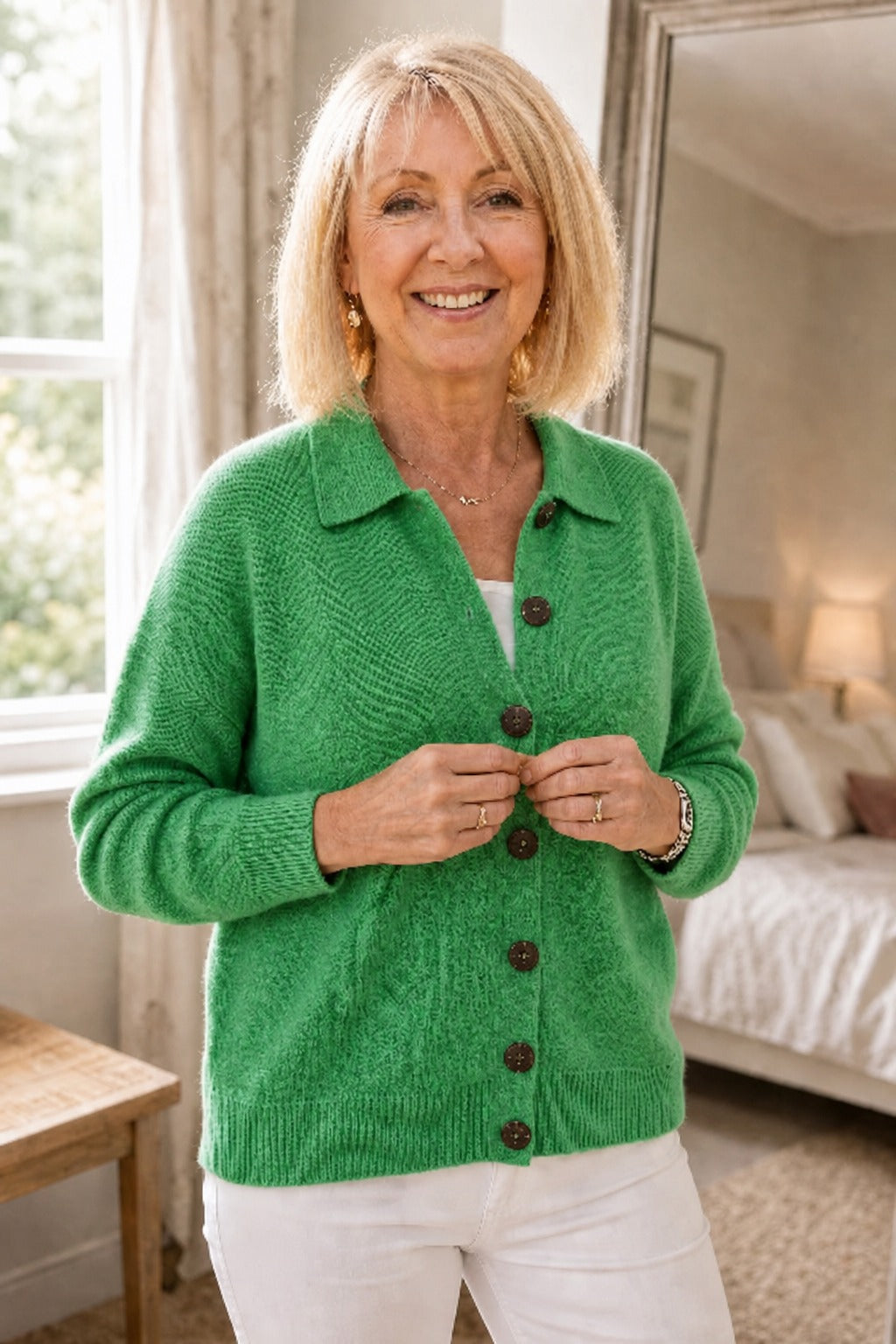 Softshirt – Tröja z kołnierzykiem i guzikiem
