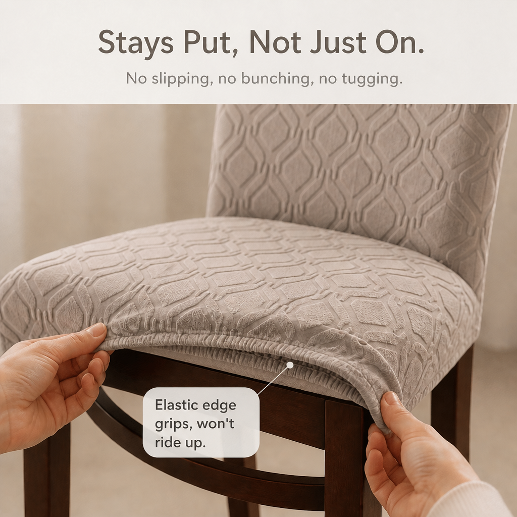 Snugfit – Elastisk överdrag på krzesło jadalne z antypoślizgową powłoką