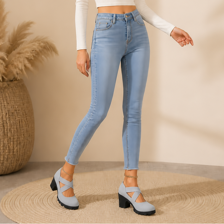 Flexara – Elastiska Sandaler Mary Jane på plattform