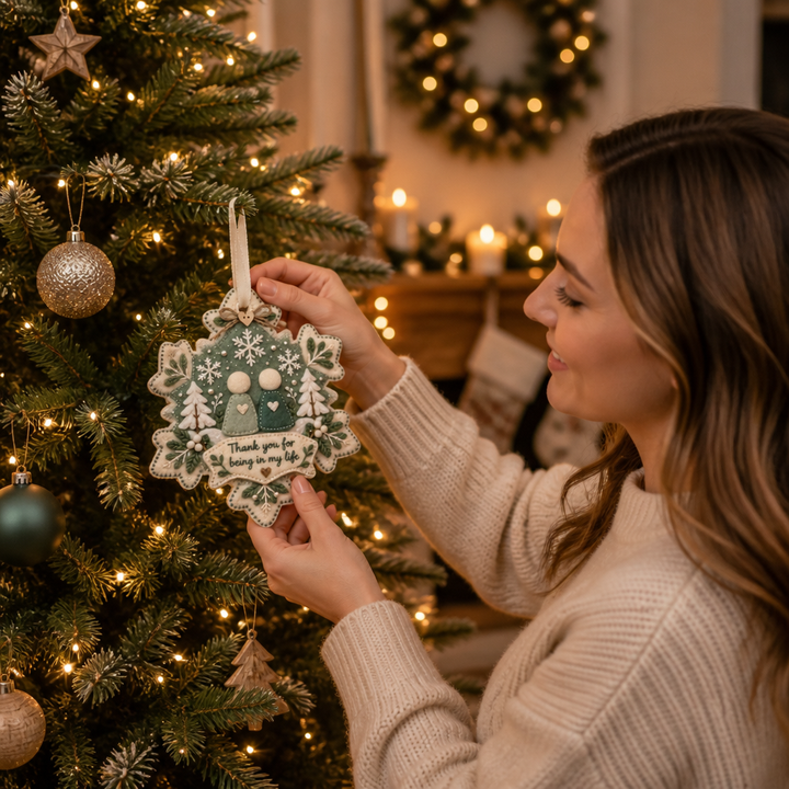 Heartfelt – Warstwowy filcowy ornament "Dziękuję"