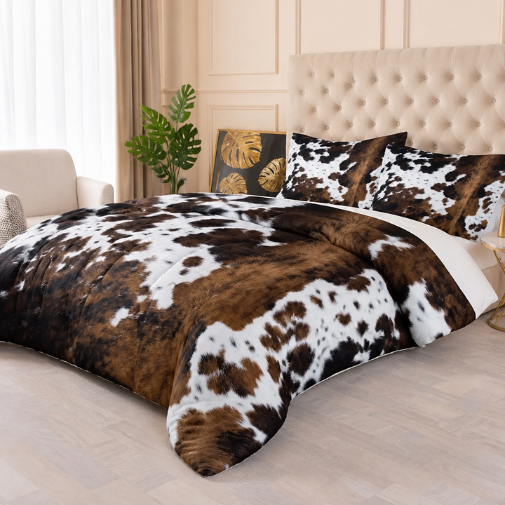 Ranchero Hide – Kołdra z wzorem bydła, set pokrowców