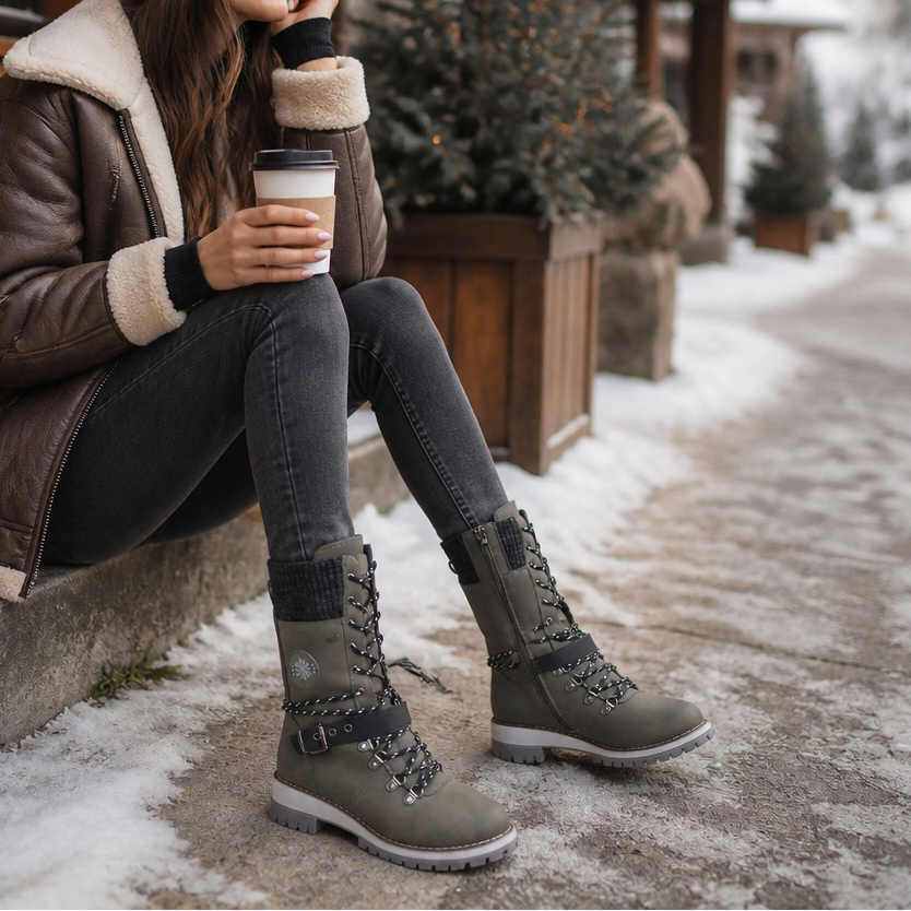 Cozette – Breda vinter skor z dzianinowym cholewką