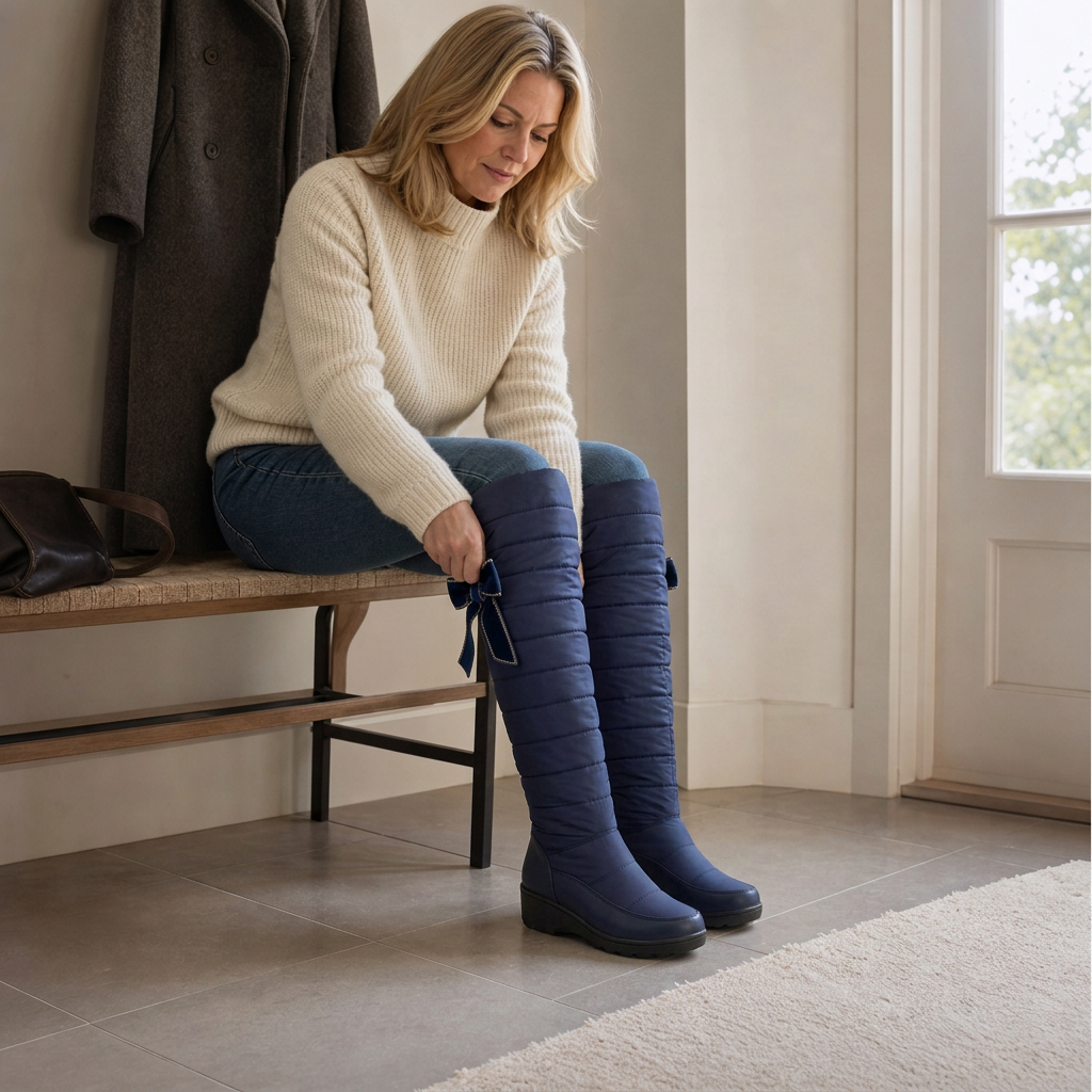 Duvella – Wysokie Vinter Boots w Stilu Puchowym