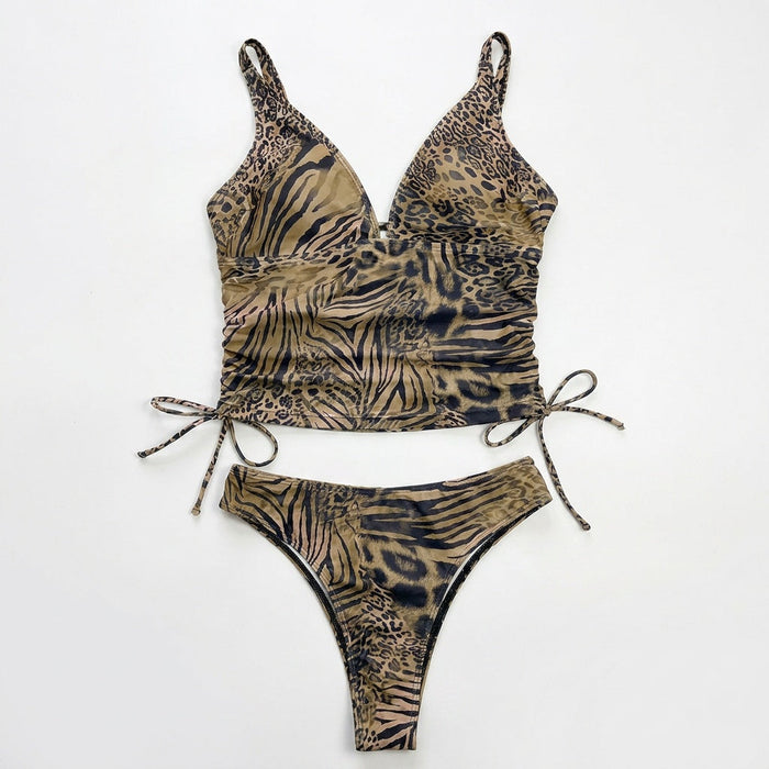 Lunavia – Kobiecy bikini w leopardmönster z głębokim urringning