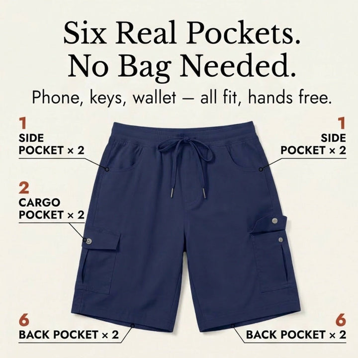 Bermuella – Dam shorts cargo szybkoschnące z 6 kieszeniami