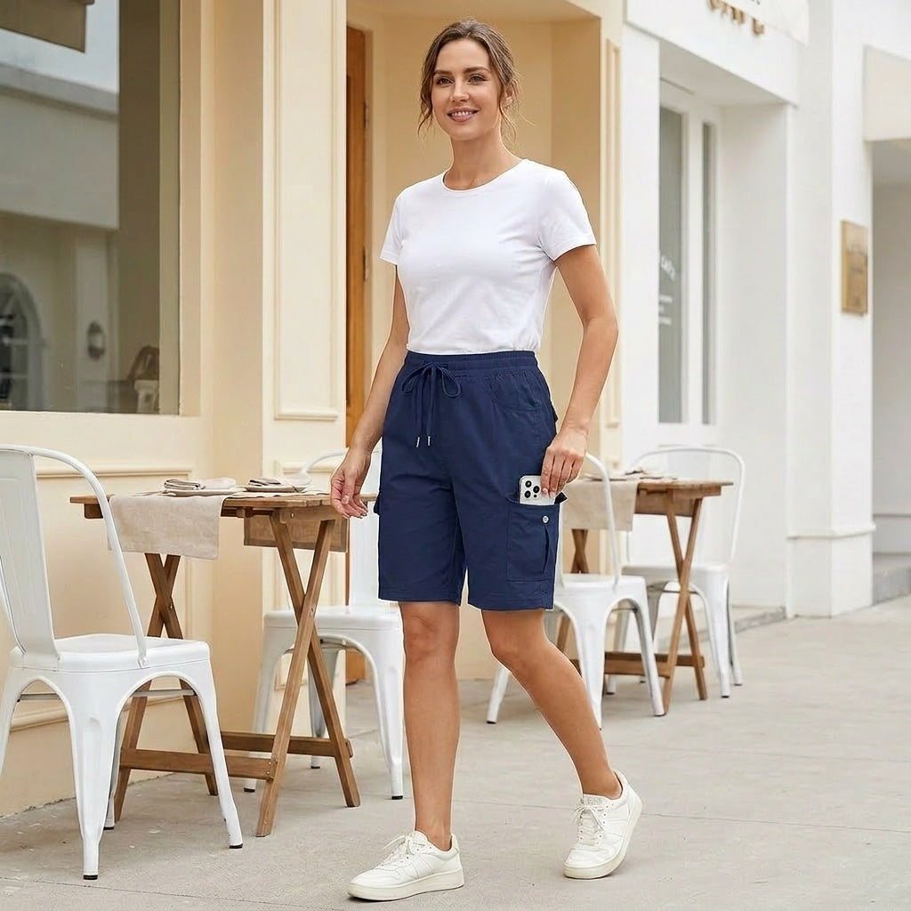 Bermuella – Dam shorts cargo szybkoschnące z 6 kieszeniami