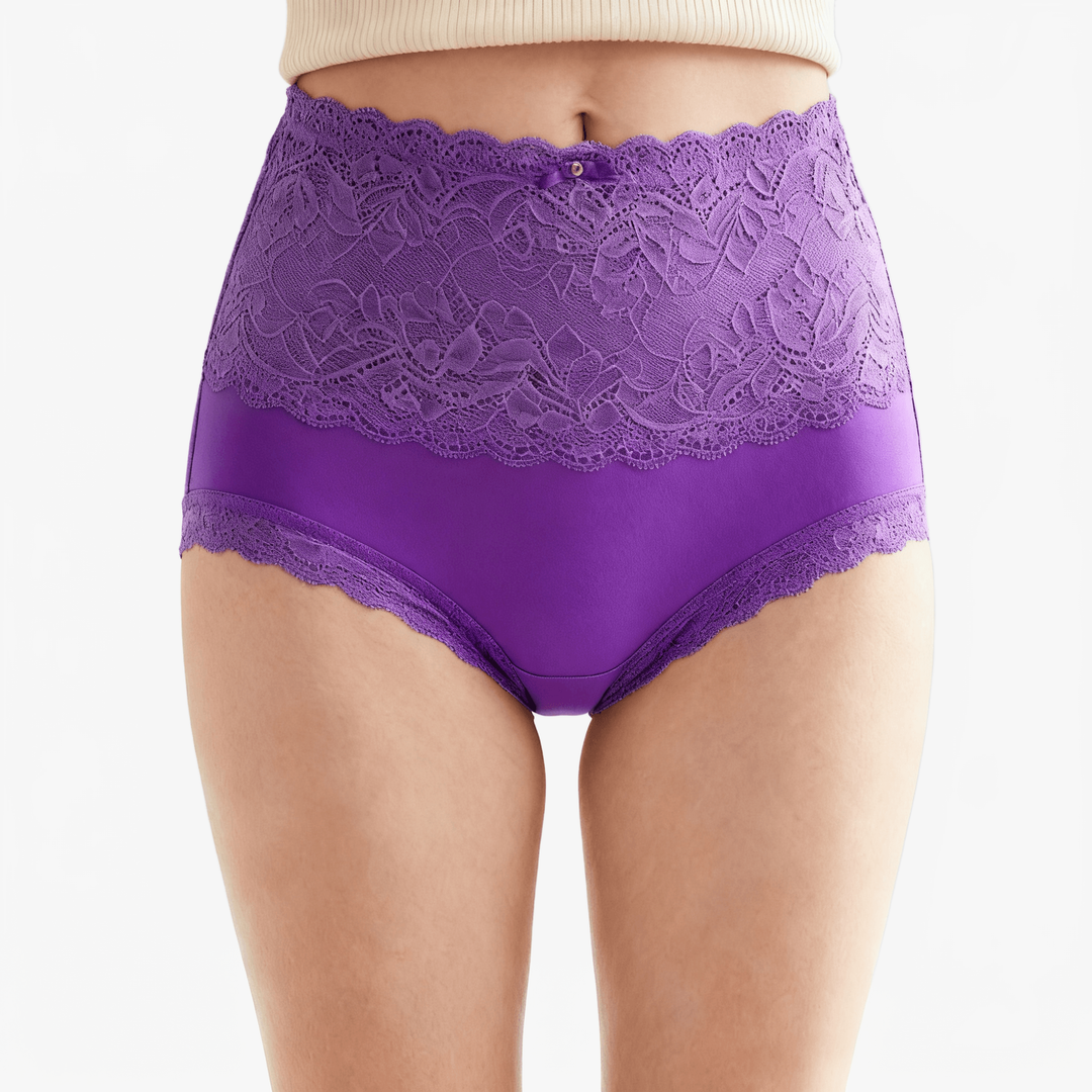 Lunelle – Blommiga koronkowe majtki med hög midja 3-pack