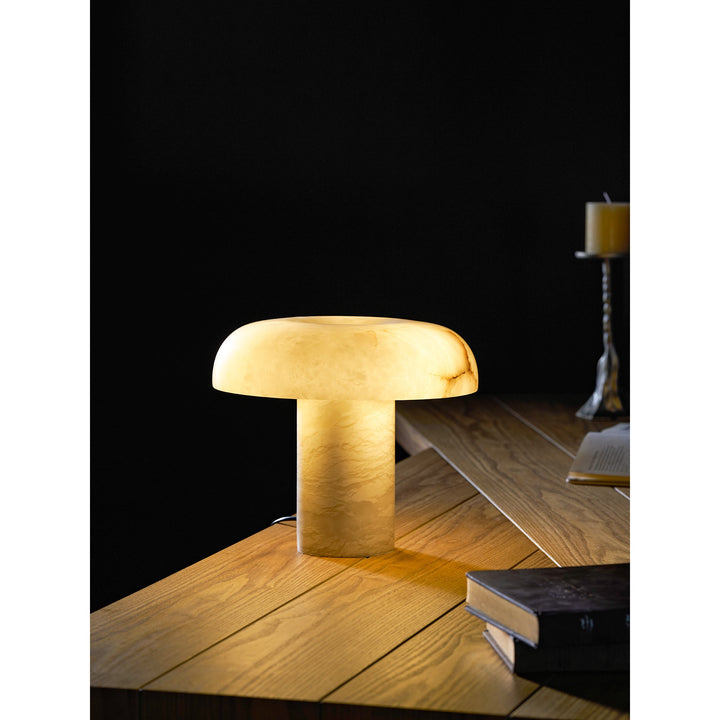 Svamp Typ Alabaster Bordslampa