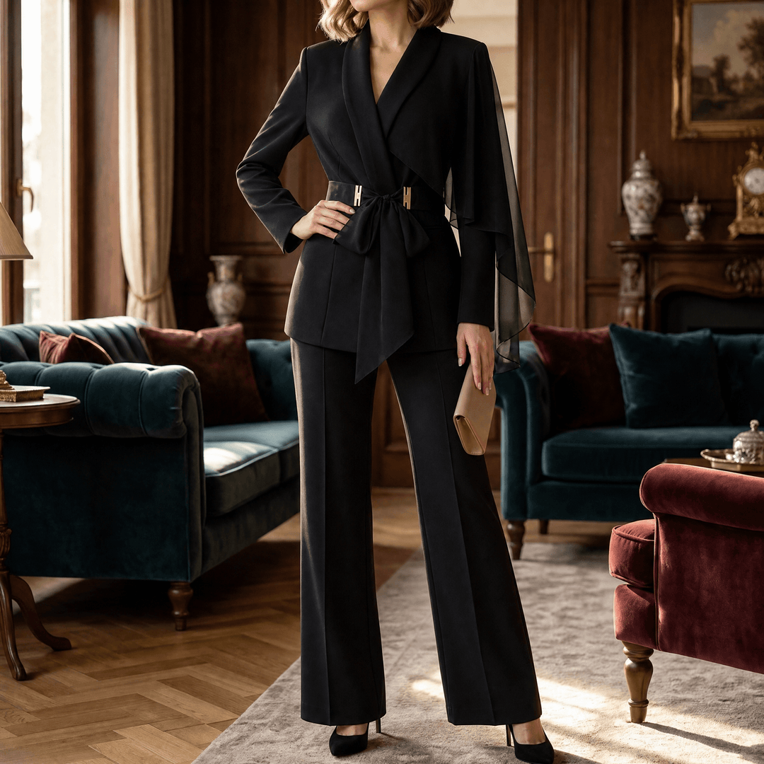Selvana – Set żakietu i byxor w leopardmönster