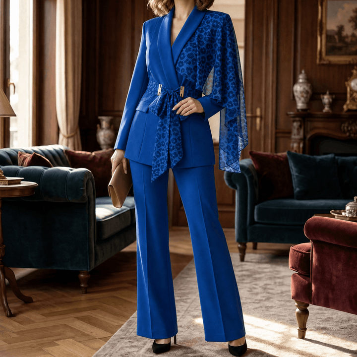 Selvana – Set żakietu i byxor w leopardmönster