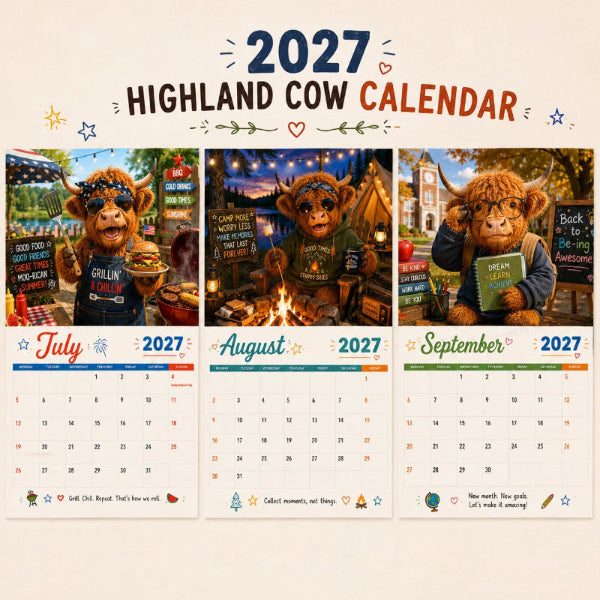 Mootsy – Kalendarz Vägg z Highland Cow på 2027 rok