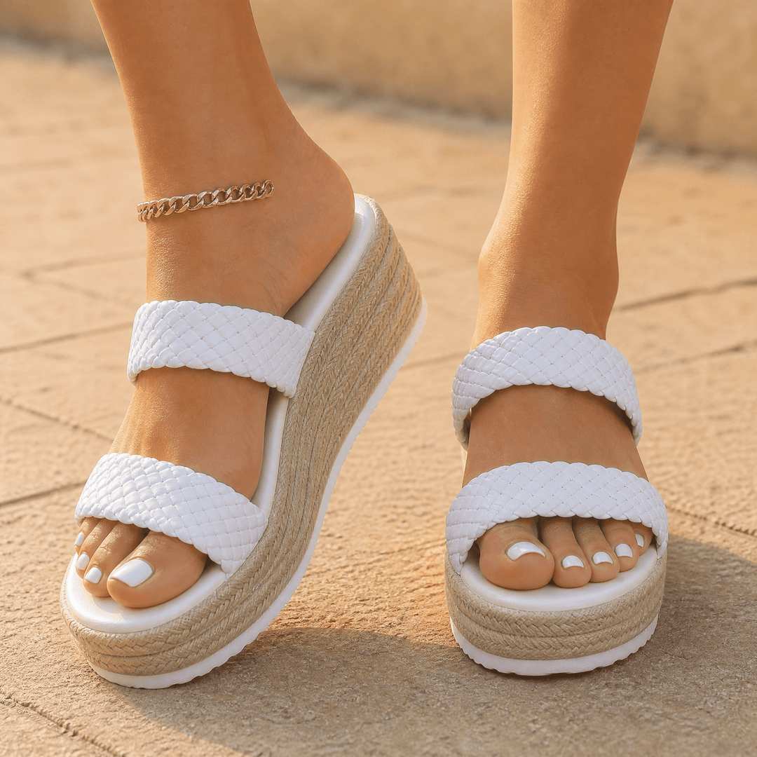 Solara – Sandaler på plattform z plecionką