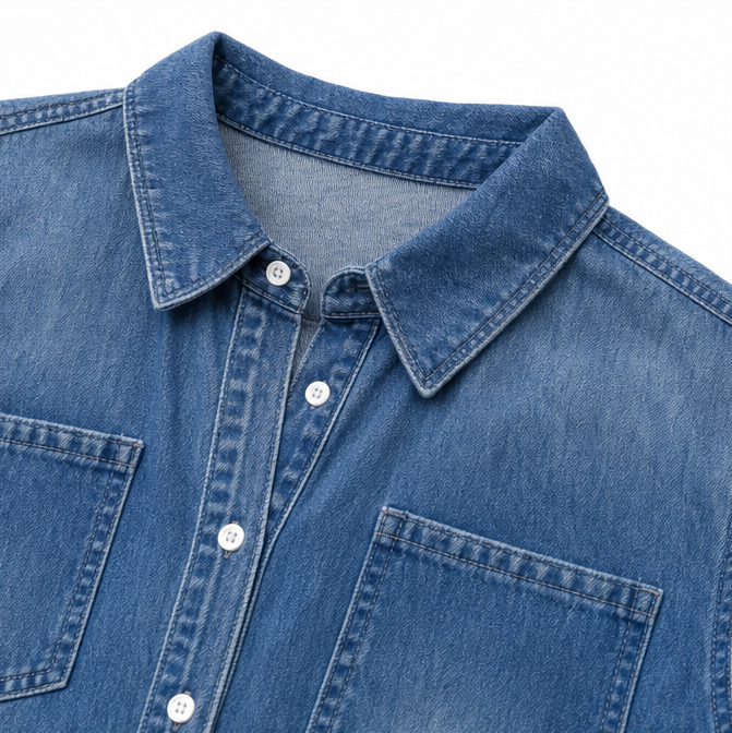 Solenna – Mjuk kombinezon z denimu z knappar framtill i kieszeniami