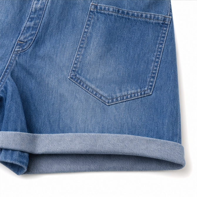 Solenna – Mjuk kombinezon z denimu z knappar framtill i kieszeniami