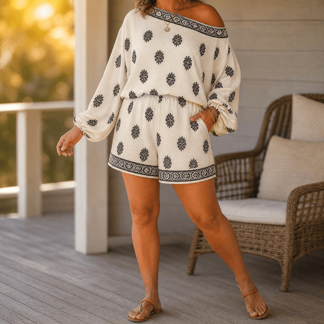 Solenne – Kobiecy Boho Set z Odkrytymi Ramionami