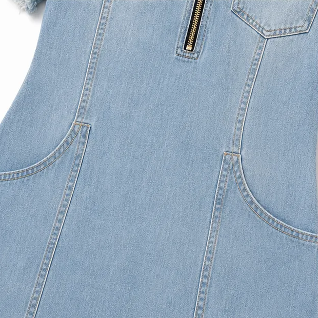 Solera – Klänning mini z urringning typu cold shoulder, med dragkedja i frędzlami