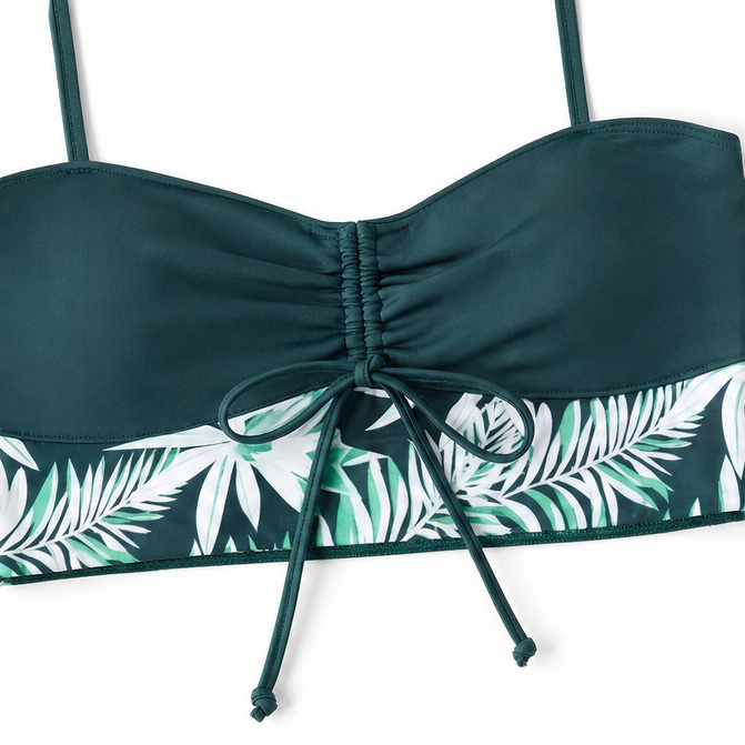 Solmara – Kostium kąpielowy med hög midja w tropikalny mönster z dołem typu boyshort