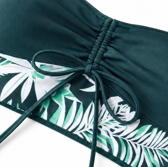 Solmara – Kostium kąpielowy med hög midja w tropikalny mönster z dołem typu boyshort