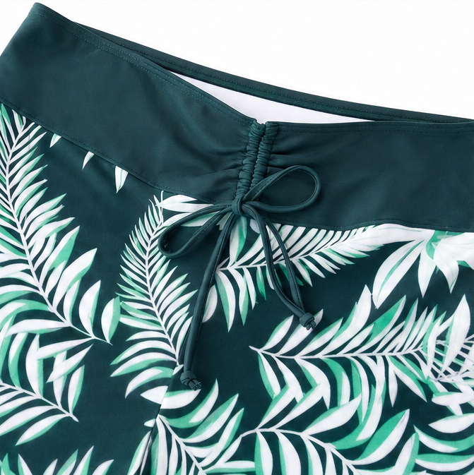 Solmara – Kostium kąpielowy med hög midja w tropikalny mönster z dołem typu boyshort