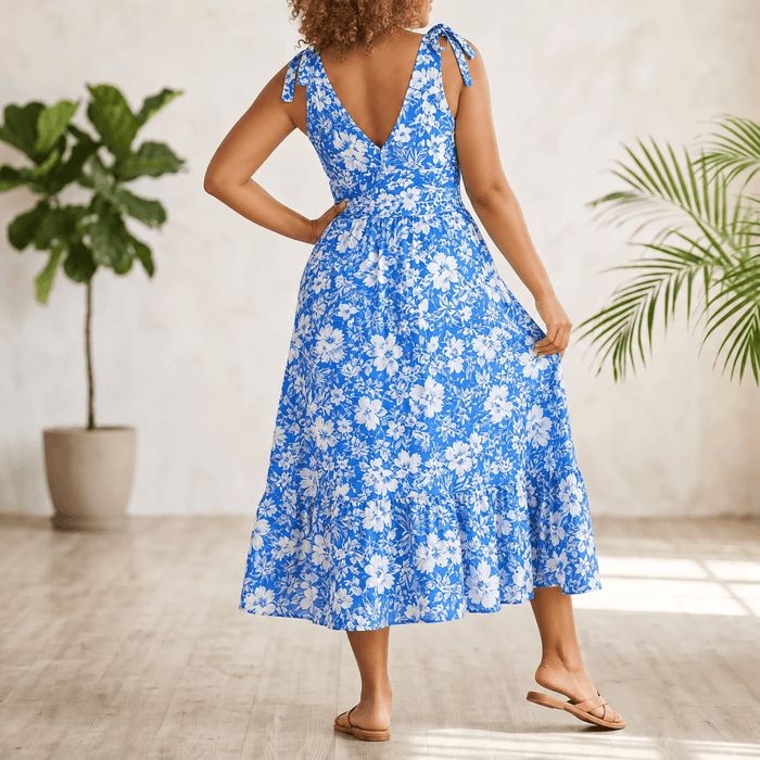 Solveya – Kobiecy Blommig Jednoczęściowy Outfit Kąpielowy z Spódnicą