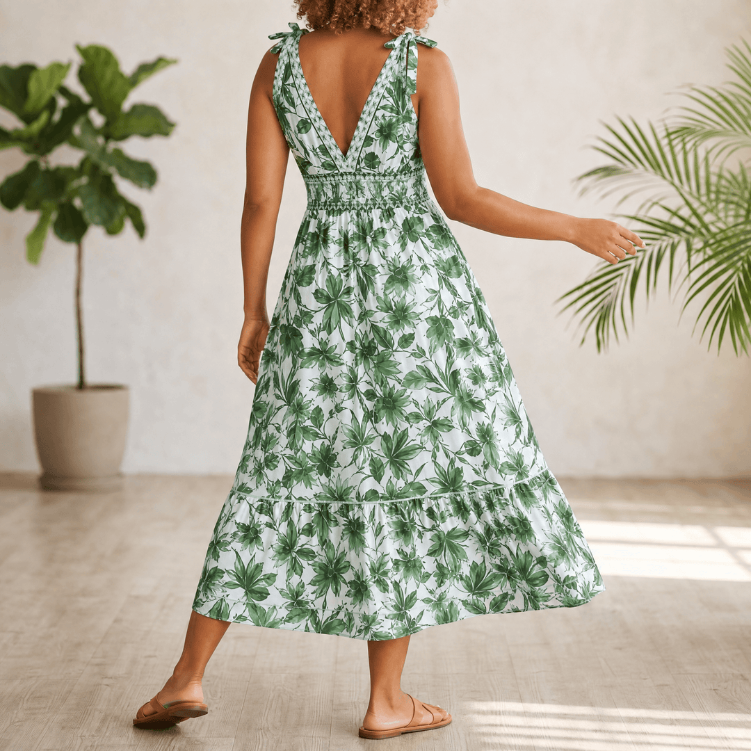 Solveya – Kobiecy Blommig Jednoczęściowy Outfit Kąpielowy z Spódnicą