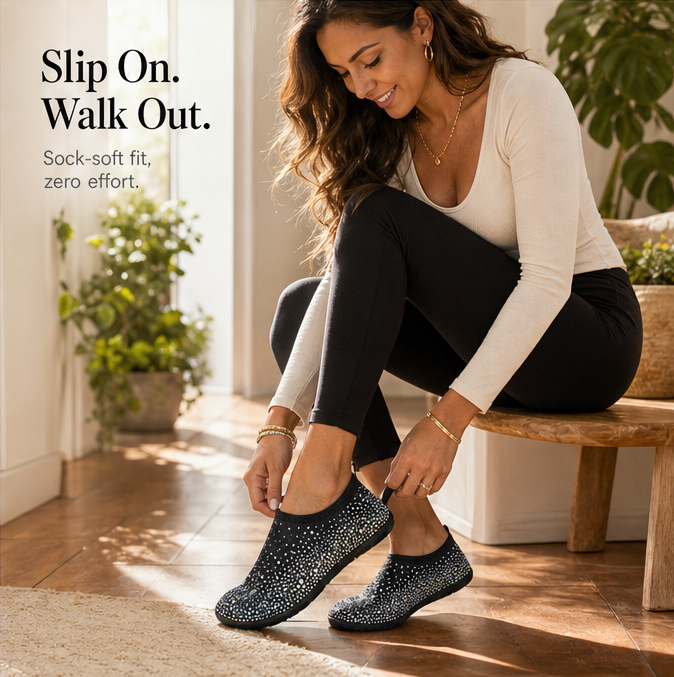 Sparkella – Kryształowe Skor Wodne Slip-On