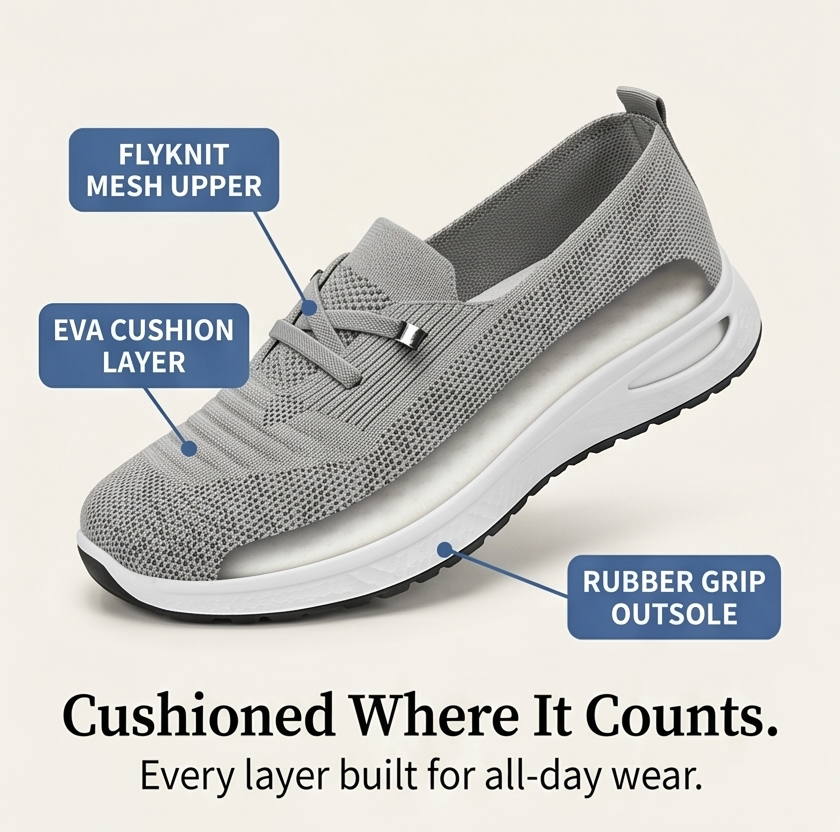 Strideflow – Lekkie Siatkowe Sneakers Slip-On