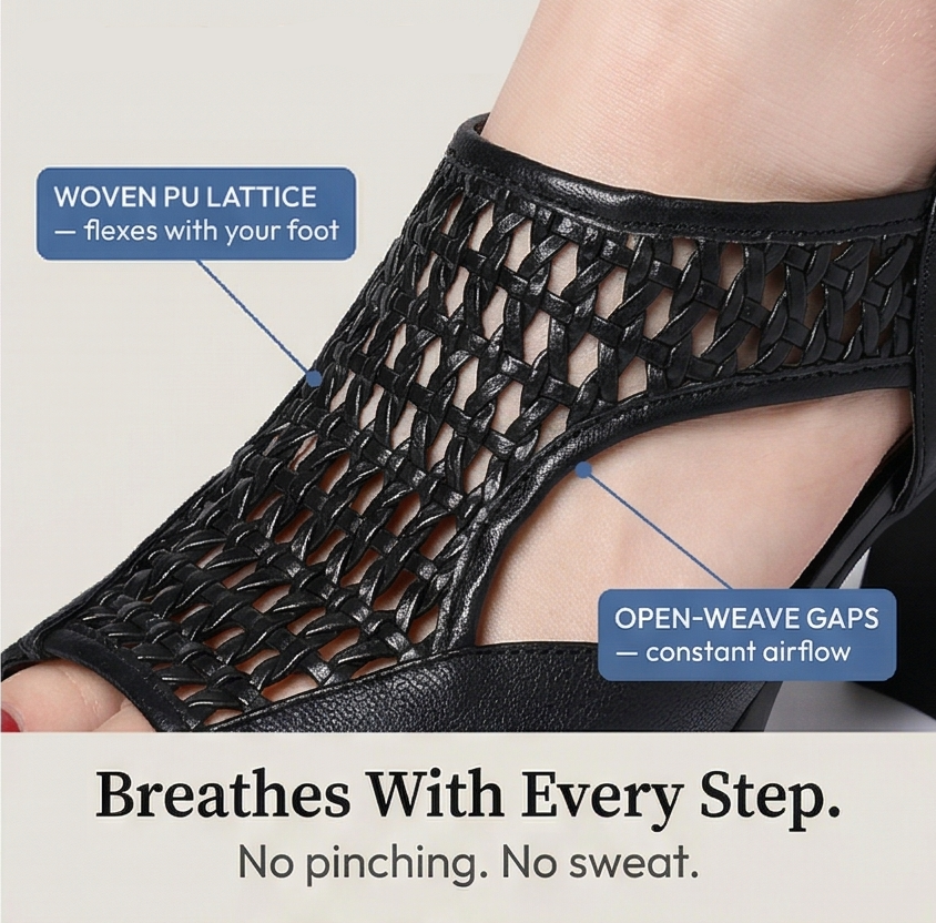Tessara – Kobiece Andningsbara Woven Sandaler med klack