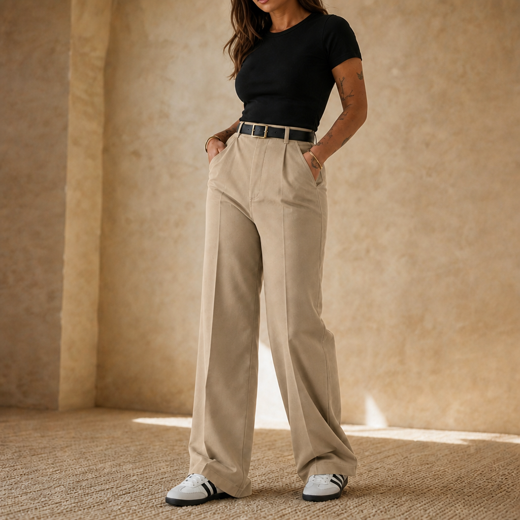 Wearbella – Byxor med hög midja i vida ben