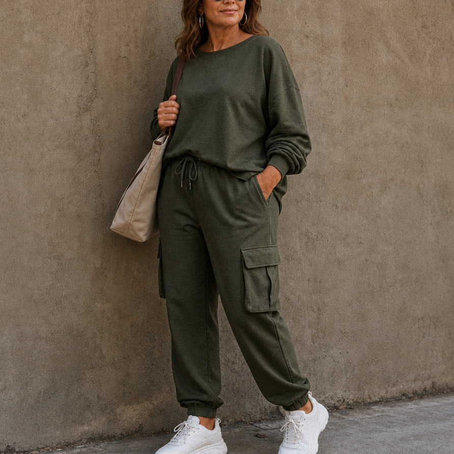Wearbella – Set topu z okrągłym urringning i byxor cargo