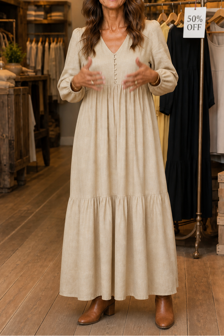 Wearbella – Lös klänning maxi z urringning w v-ringning