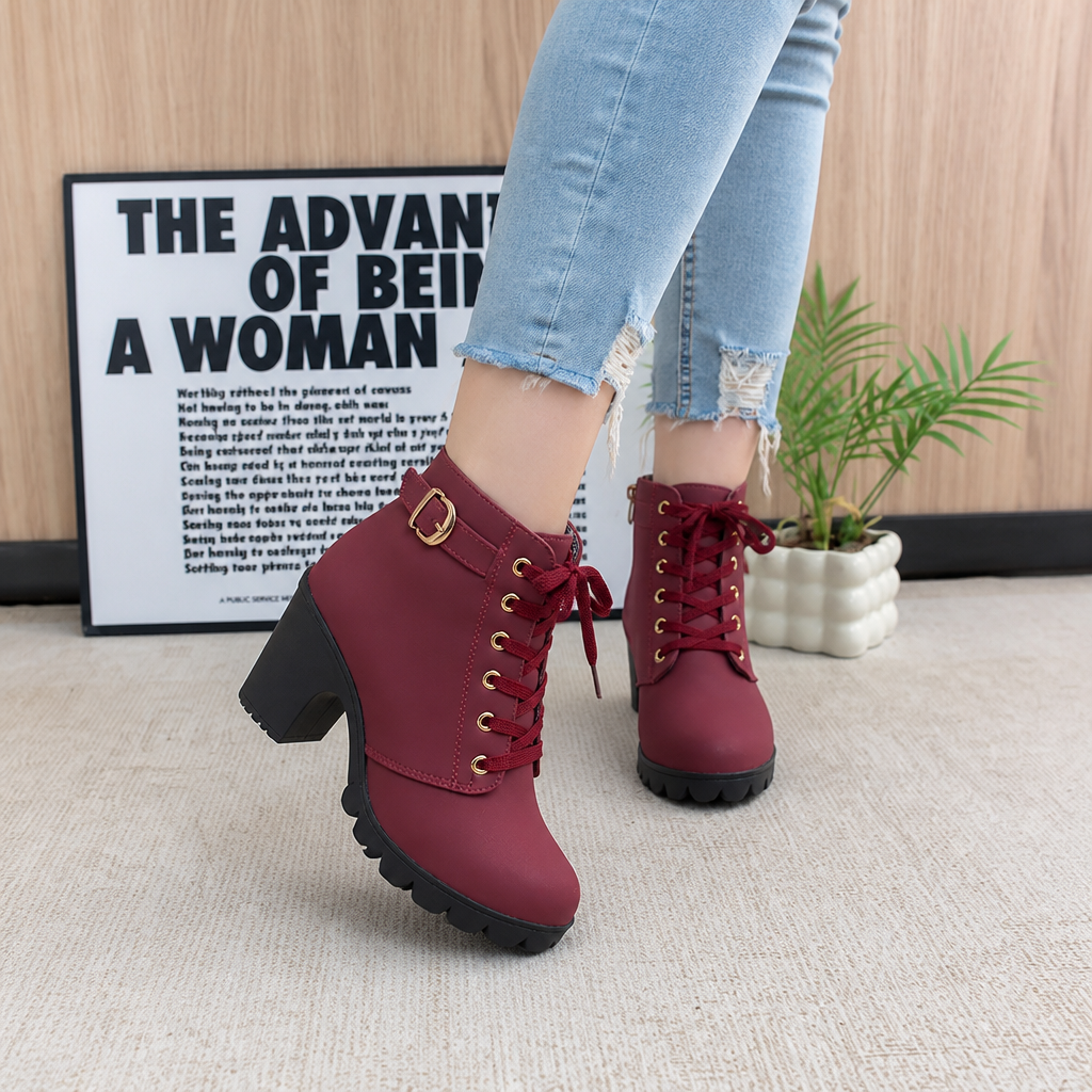Steadē – Platforma Bred Chunky Obcas Boots ankelhöga