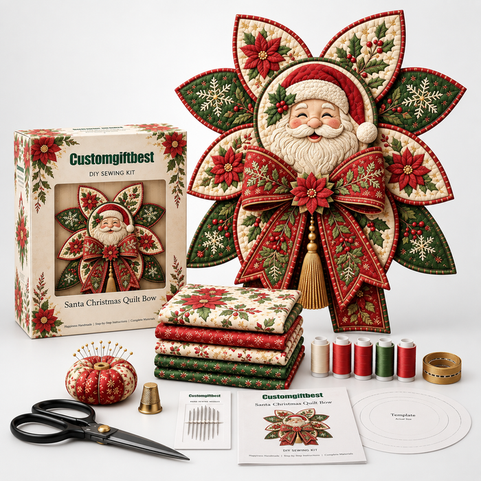 Set för szycia Stitchmas Bow – Zrób det sam Set för szycia ozdoby Mikołaja