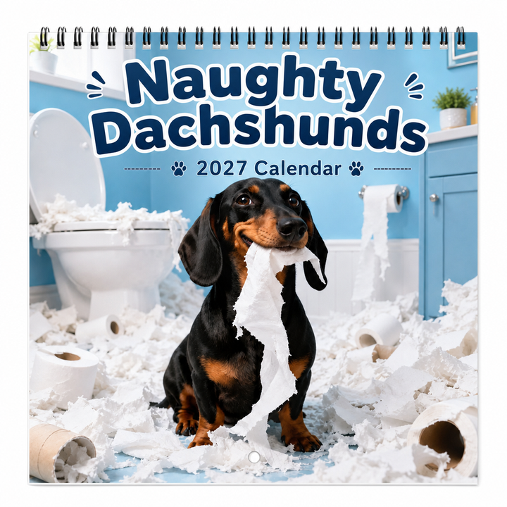 Dapper Dachshunds – Śmieszny kalendarz vägg z dachshundami