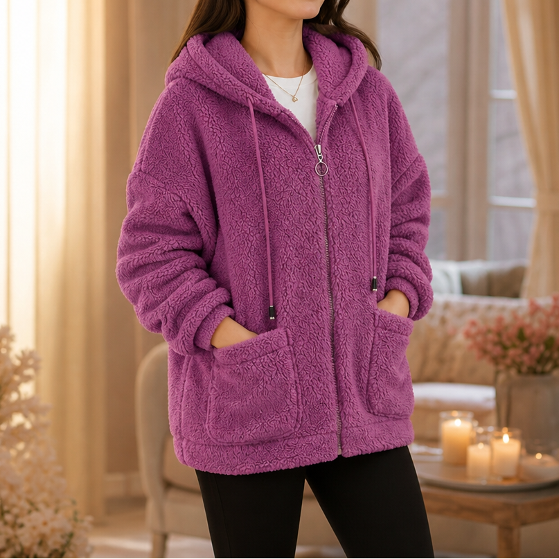 Cozamora – OverStorlekd Sherpa Fleece Zip-Up Hoodie