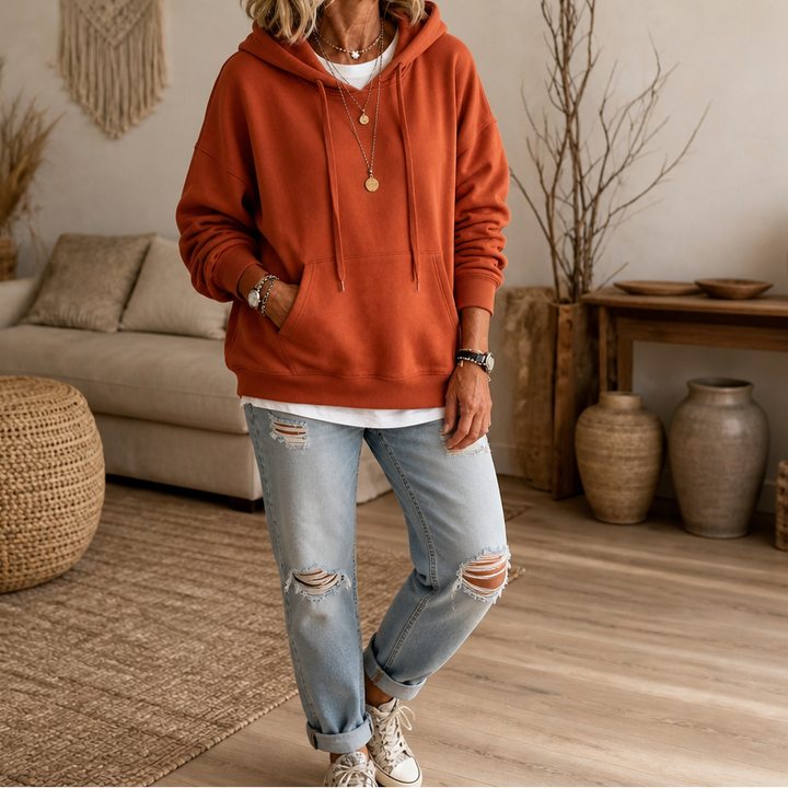 Wearbella – OverStorlekd Hoodie z Bawełny z Opadającymi Ramionami
