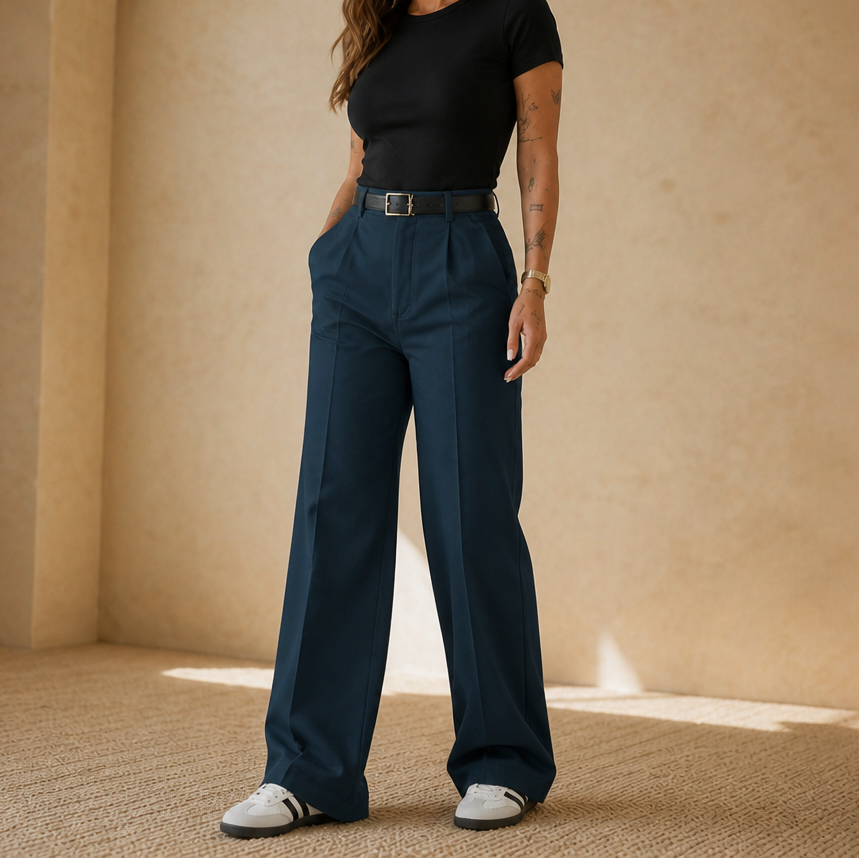 Wearbella – Byxor med hög midja i vida ben