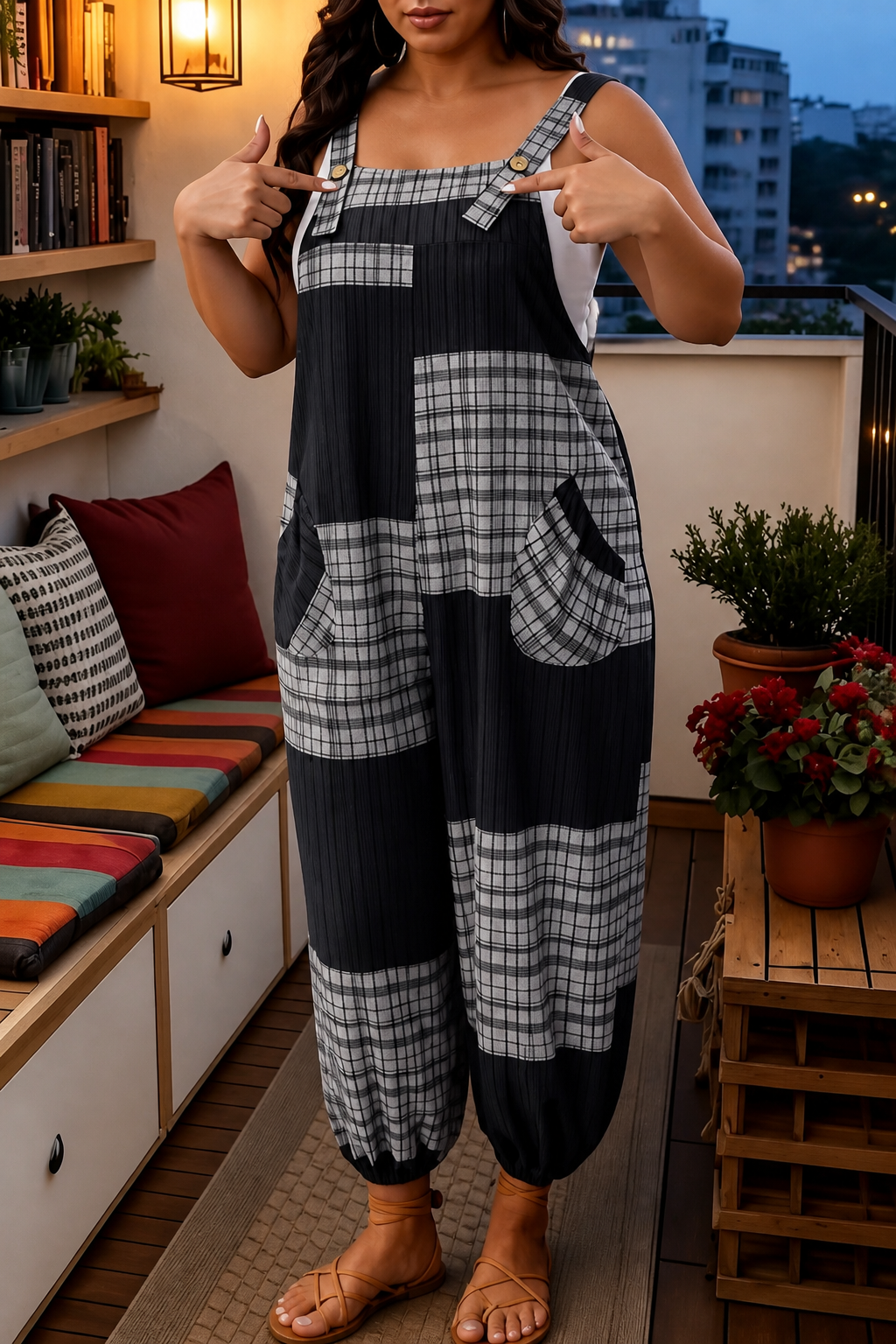 Wearbella – Kombinezon z patchworkowym krojem haremowym