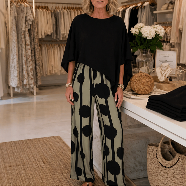 Lunetta – Asymetryczny Poncho Top i Breda Byxor