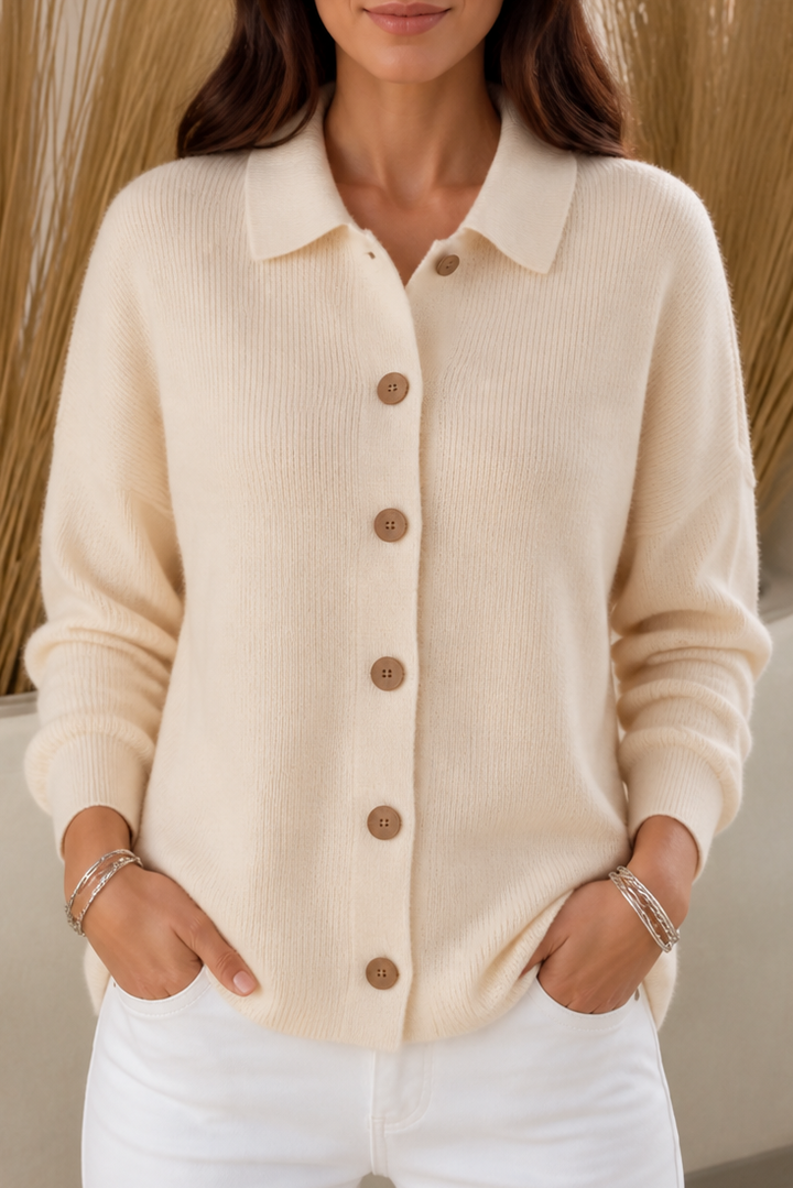 Softshirt – Tröja z kołnierzykiem i guzikiem