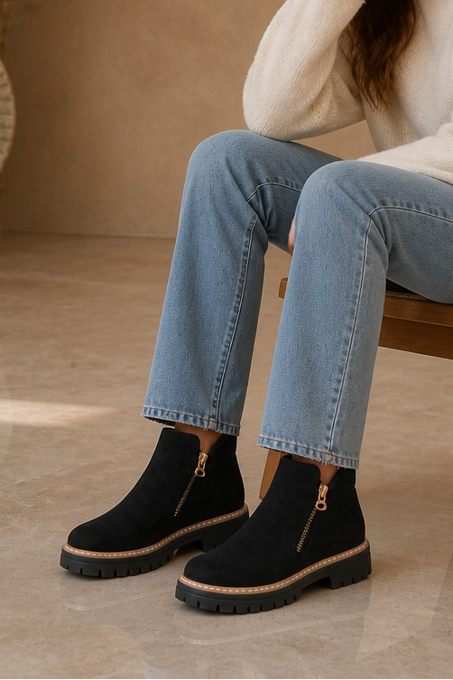 Stepwell – Boots på kwadratowym klack z wyściółką
