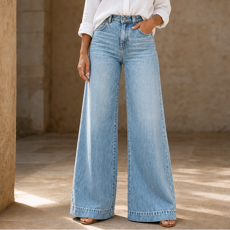 Lunaleg – Jeans z vida ben i hög midja