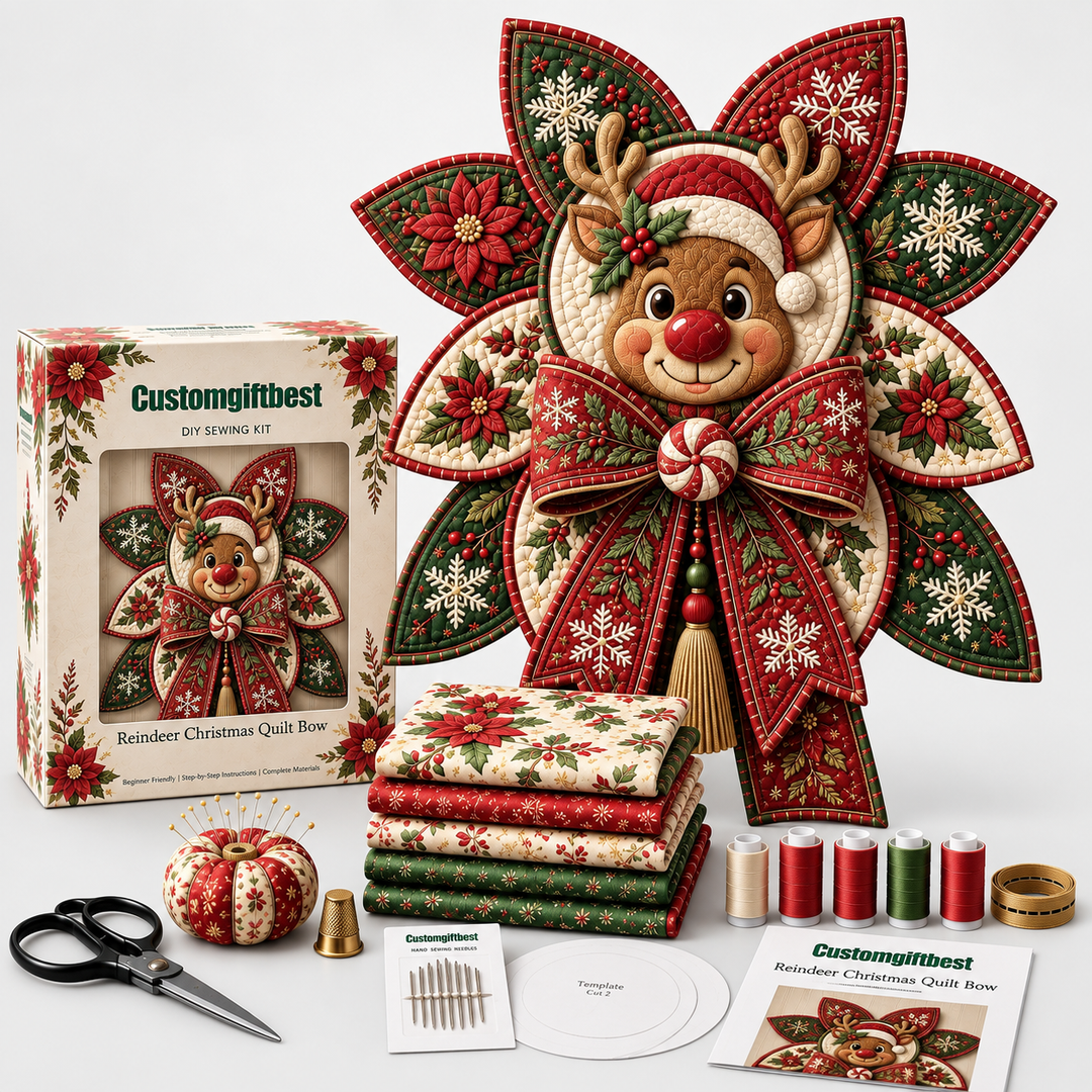 Set för szycia Stitchmas Bow – Zrób det sam Set för szycia ozdoby Mikołaja