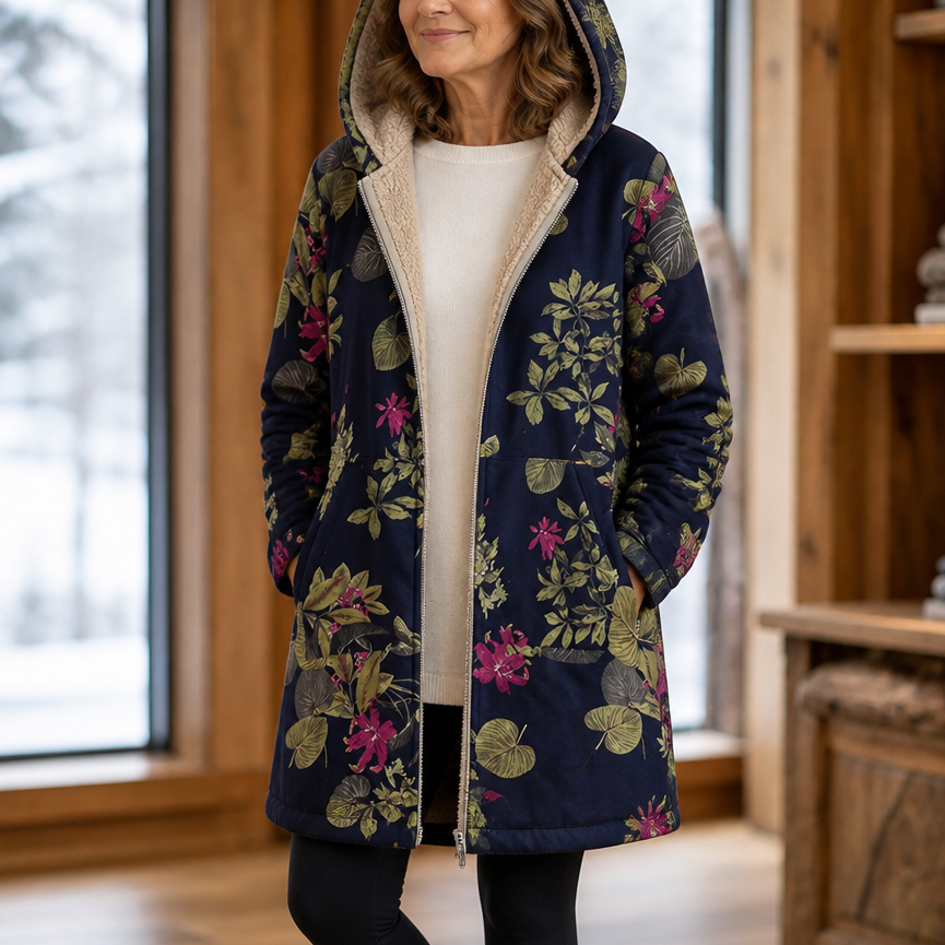 Leaf &amp; Loom – Wydrukowany Vinter Kappa z Kapturem