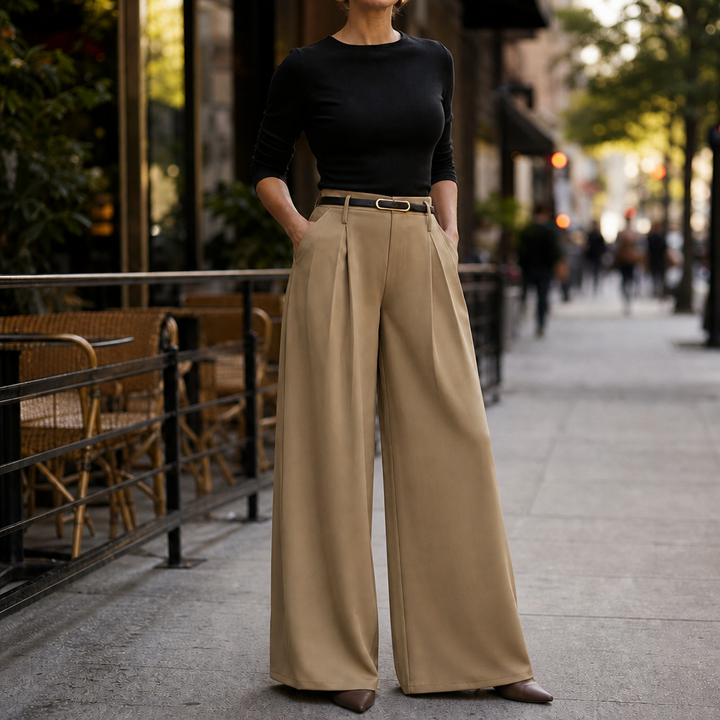 Lunetta – Byxor med hög midja, vida ben