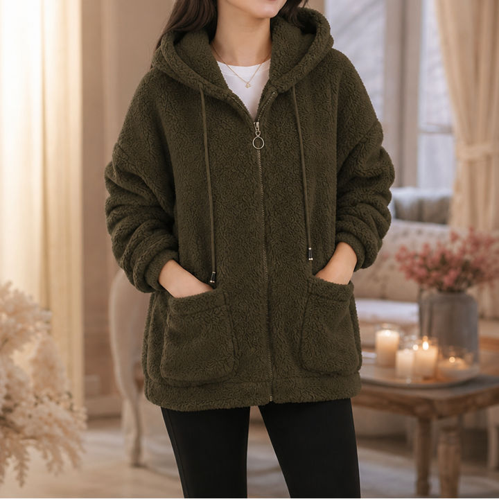 Cozamora – OverStorlekd Sherpa Fleece Zip-Up Hoodie
