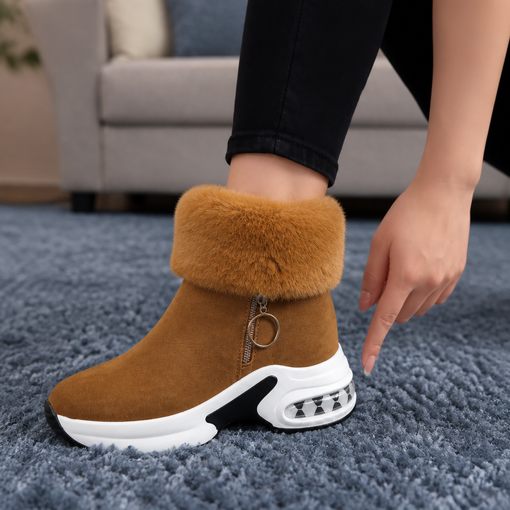 Veluna – Pluszowe boots z futrzanym mankietem