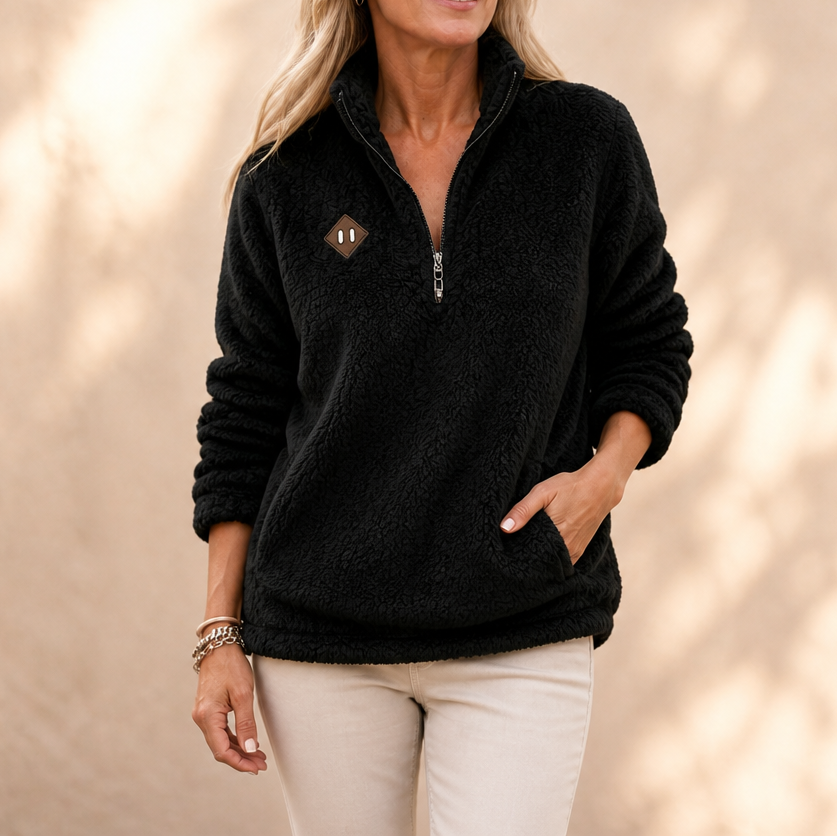 Wrapzo – OverStorlekd Half-Zip Fleece Pullover